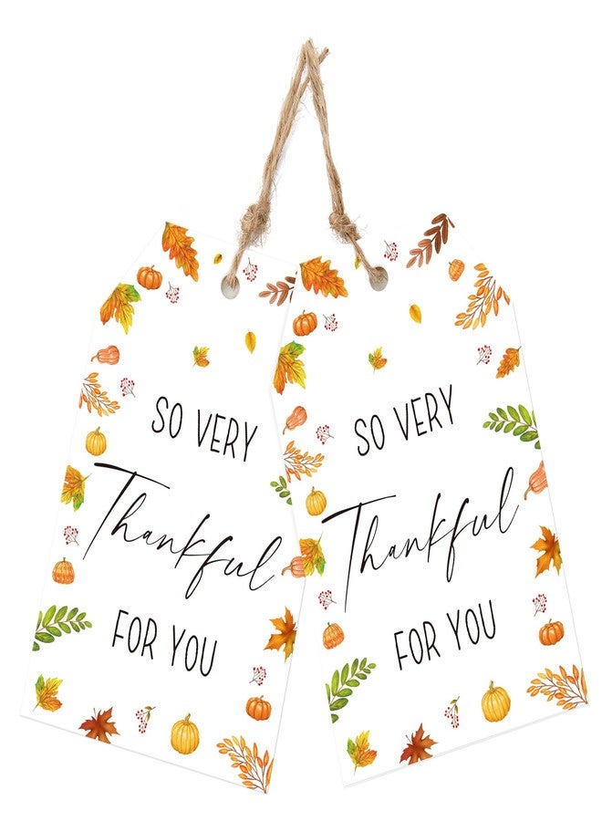 G2PLUS Thanksgiving Thank You Tags - 50Pcs So Very Thankful for You Tags, Fall Paper Tag with String for Gift Wrapping, DIY Crafts, Thanksgiving Day Autumn oliday Party Favors - Image 4